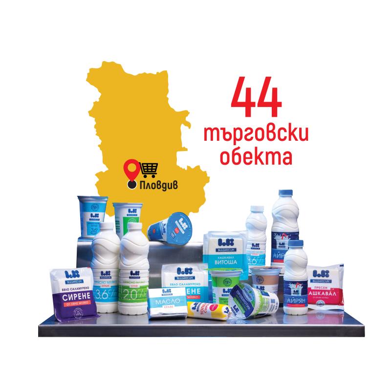 Търговски обекти от веригата „КООП-Заедно на пазар“ в област Пловдив, в които ще откриете продуктите на „Ел Би Булгарикум“ ЕАД на справедливи цени